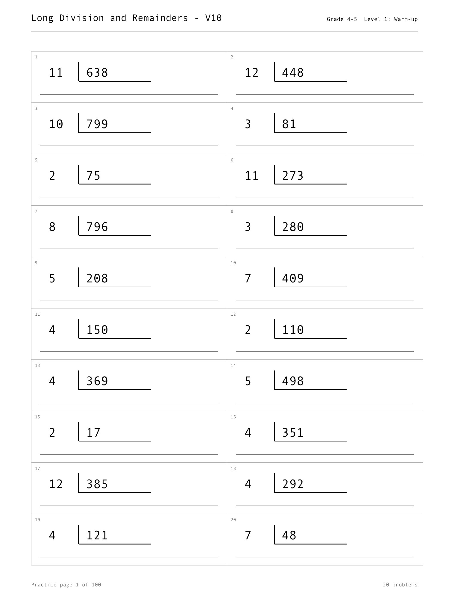Boox Custom Templates rendered improved long-division practice page with Boox-friendly spacing.