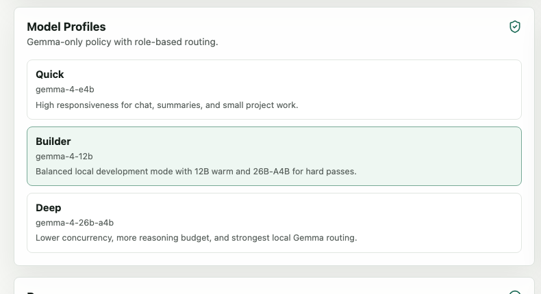 Local Swarm agent run and sandbox panel showing reviewable automation output.